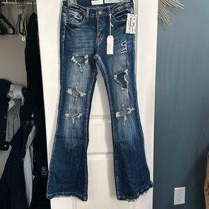 Dark flare jeans